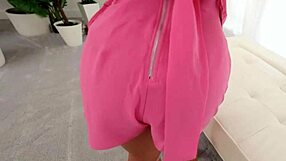 perfectly tanned babe cums multiple times fucking on sofa?!