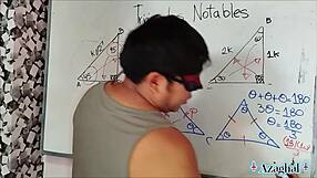 4 wild trigonometry lessons! horny nerd student bangs hot teacher eyes!