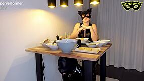 bdsm femdom goddess boots heels cage punishes bound slave brutally