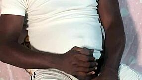 Bbc Cock Receives Intense Sloppy Handjob from Ebony Milf