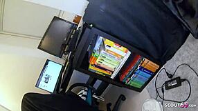 Curvy German Teen 18+ Swallows Monster Cock in Real Amateur MMF Threesome After College!