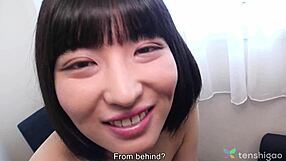 Eri Sucks Cock Fingers Shaved Pussy in Tokyo Hotel Doggy Debut