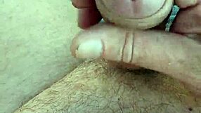 amateur guy strokes cock and cums on his belly