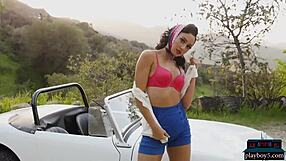 Petite Mixed Race Asian Babe Alexandra Young Strips Lingerie Softcore