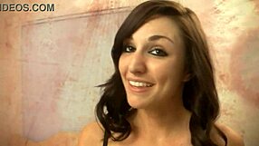 Jenny welch auditions as pretty brunette pantyhose model with brown eyes.