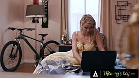 Cherry Kiss caught fingering ass to stepson's porn gets drilled