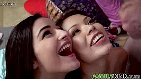 Emily Willis and Sami Parker Fuck in Taboo Sleepover Threesome