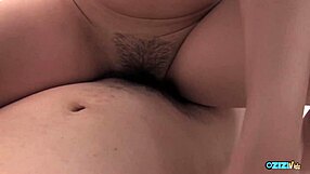 this pretty faced angel strips naked to ride old dude cowgirl with big clit puffy nipples