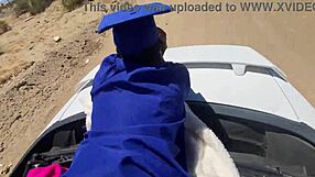 Class hoe screams on big black cock doggystyle outdoors