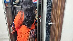 Bhabhi Gets Bent Over And Fucked Hard Doggy By Devar In Cupboard While Hanging Clothes. Dirty Talk Creampie Follows