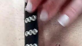 Ouch! Belt spanking my pussy and tits till i beg for more punishment!