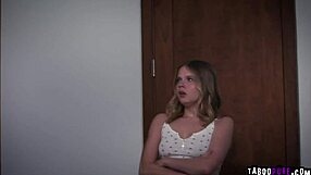 Stepdad dick chibbles chokes and fucks horny stepdaughter coco lovelock's tight wet pussy