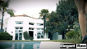 Neighbors jillian janson and seth gamble fuck by the pool in perfect outdoor spot