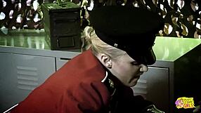 Three Big Tits Blondes Ride Stud in Retro Uniforms