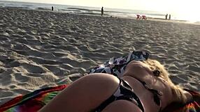 A stranger rams huge cock deep in my big ass publicly on beach creampie everyone watches