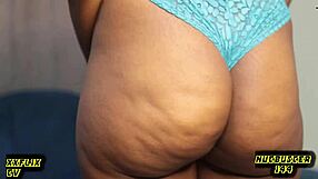 Sexy Ebony Bbw Shay Twerks Big Ass and Spreads Shaved Pussy