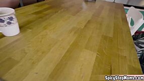 cute brunette stepmom gags on stepson's cock in taboo deepthroat pov