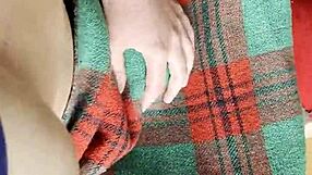 you won't believe how my shy neighbor sneaks under the blanket for some secret pussy licking action