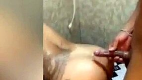 Pink pussy dildo anal fuck humiliates on toilet POV