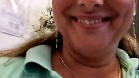 secretary's massive ass flashes natural tits teasing mature curves at work