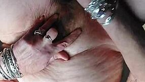 german granny oma shoves dildo and cucumber deep into her hairy wet beaver pussy