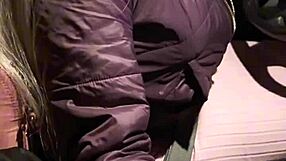 Stranger roadside blowjob flashes big ass tease