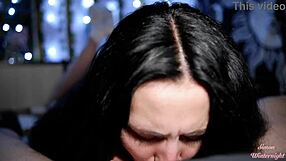 Married woman's sloppy mouthjob makes photographer explode with cum down throat