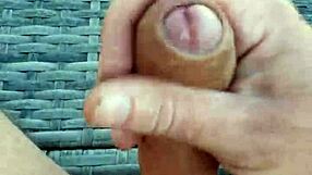 amateur guy strokes cock and cums on his belly