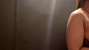 horny bbw blonde teen plays with natural tits outdoors using nipple clamps