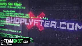 Perky Pierced Nipples On Innocent Submissive Punished In Sex Shop With Ripped Clothes And Juicy Pussy