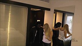 Shy blonde lara cumkitten in tight leggings meets massive black cock for deepthroat and pervert facial finish