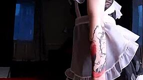 neon haired doll in glasses learns anal creampie lesson from eager friend