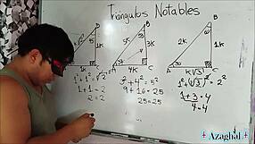 4 wild trigonometry lessons! horny nerd student bangs hot teacher eyes!