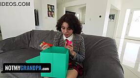 stepgrandpa helped with my uniform so i jerked his boner off quick