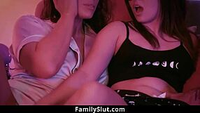 Stepparents fuck stepdaughter in taboo 3some