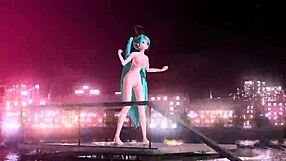 hatsune miku in full nude bunny costume mod shows off her big ass and tits casually