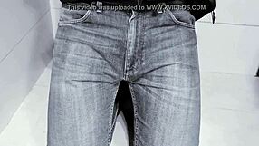 i soak my jeans peeing desperately in the toilet