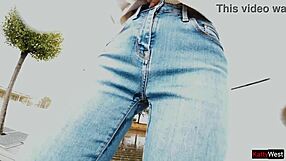 wanna see this teen pee wet in public mall jeans?