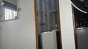 Sexy ebony Nigerian milf Mara Exotic washes laundry in lingerie