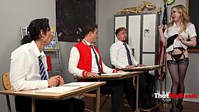 Teacher Turns Sex Ed into Hands-On Gangbang with Milf Mommy and Students