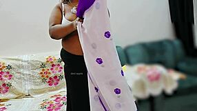 indian bhabhi tempts in traditional saree revealing curves