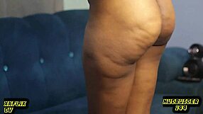 Sexy Ebony Bbw Shay Twerks Big Ass and Spreads Shaved Pussy