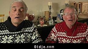 Teen nurse bends over for grandpa's double penetration anal blowjob cum treatment in hospital threesome