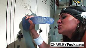 Charley Chase Teases in Lucha Libre Foot Fetish Solo Play