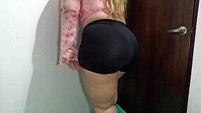 My suegra's perfect huge sexy culote shaking before bed wet panties