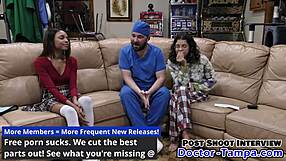 doctor tampa makes ebony cheerleader solana spread pussy during humiliating physical