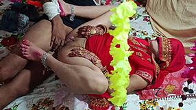 Indian couple first suhagraat night sex bent over doggystyle blowjob clear hindi audio