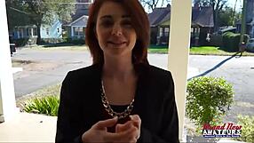 i watch cute redhead coed ravyn play with her perky bits using a fun toy