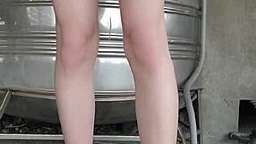 i'm outside... shemale ting xuan pisses then fists her own asshole masturbating