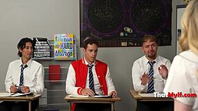 Teacher Turns Sex Ed into Hands-On Gangbang with Milf Mommy and Students